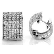 1.05Ct tw Wide Diamond Hoop Eearrings